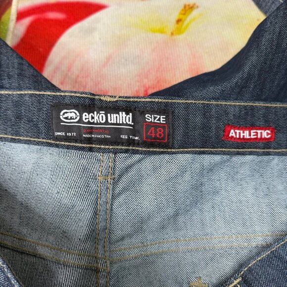 Ecko Unltd Mens Size 48 Blue Athletic Fit Dark Wash 5-Pocket Denim Jeans - Picture 6 of 11